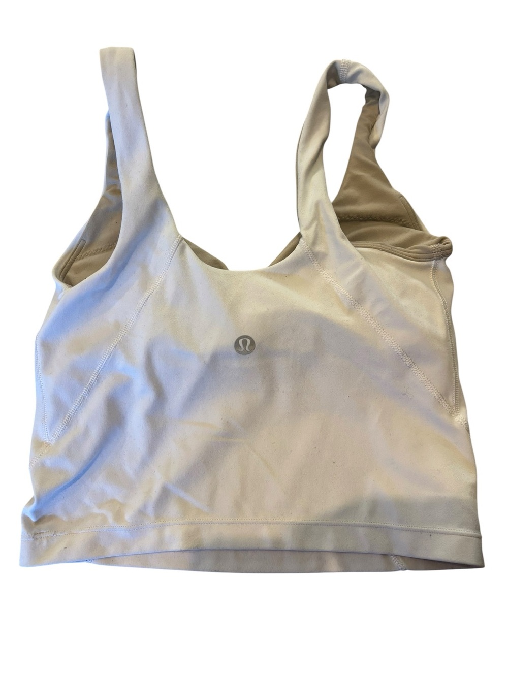 Lululemon White V-Neck Tank Top Size 2 - Picture 2 of 2